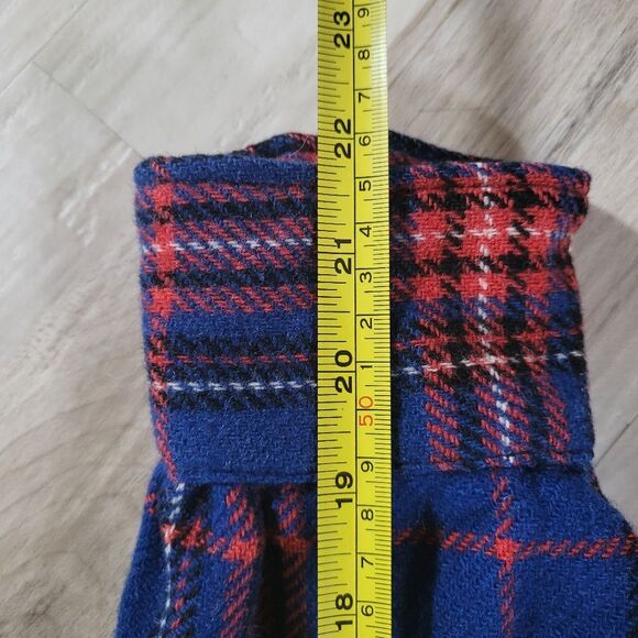 1950s Great Western All Wool Plaid Button Up Long Sleeve Shirt Size 14.5 FLAWS - Picture 4 of 14